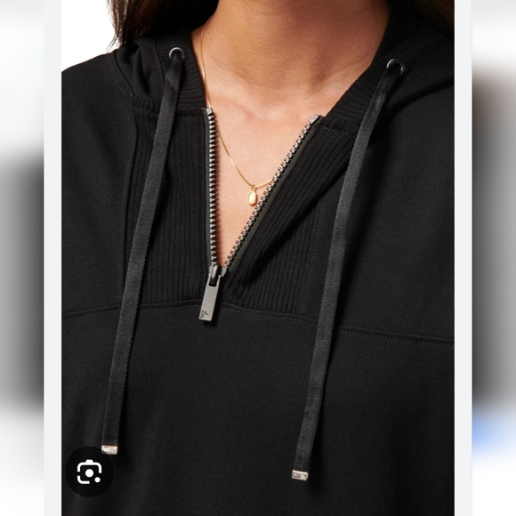 Travis Mathew New Friday Ponte Black Half Zip Hoodie Hooded Pullover SZ Small - Picture 3 of 15